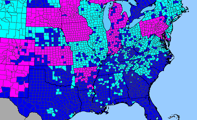 The range of Cirsium vulgare